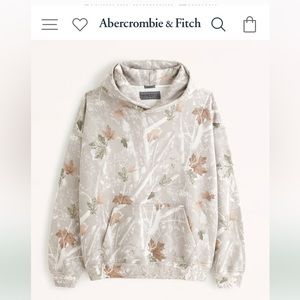 Abercrombie & Fitch men’s Medium Essential popover hoodie ‘off white camo’ NWT